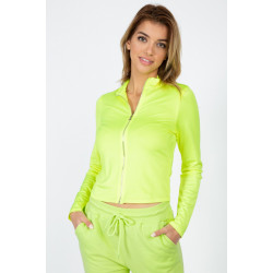 Mock Neck Zip Front Crop Top
