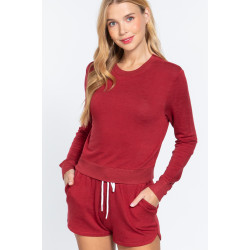 Long Slv Crew Neck Slub Terry Top