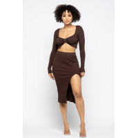 High Slit Skirt Set