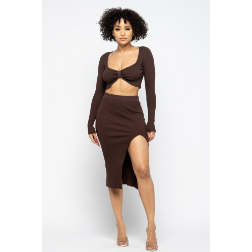High Slit Skirt Set