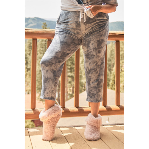 Plus Navy Tie-dye High-waisted Sweatpants