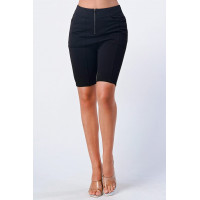 Zip Up Biker Shorts