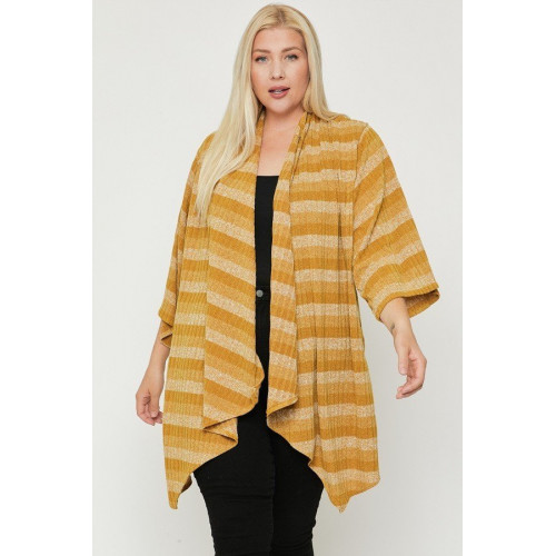 Kimono Style Striped Cardigan