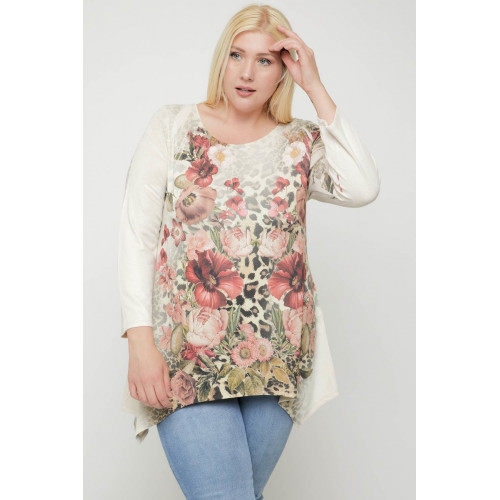 Geometric/tribal Sublimation Print Tunic Top