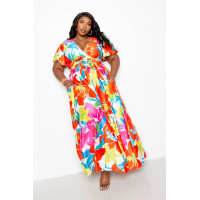 Flower Maxi Skirt&top Set