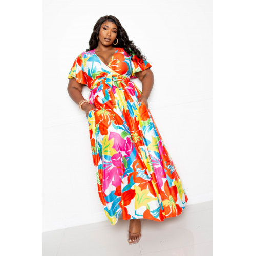 Flower Maxi Skirt&top Set