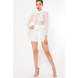 Lace And Crochet Top Detailed Fashion Romper