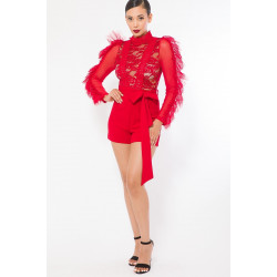 Lace And Crochet Top Detailed Fashion Romper