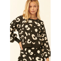 A Leopard Print Pullover Sweater