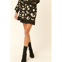 A Leopard-print Knit Mini Skirt
