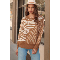 A Zebra Print Pullover Sweater