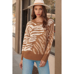 A Zebra Print Pullover Sweater