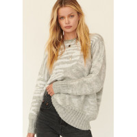 A Zebra Print Pullover Sweater