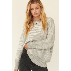 A Zebra Print Pullover Sweater