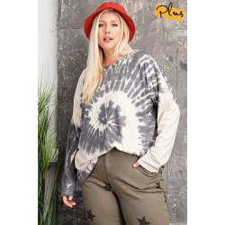 Plus Size Ls Special Washed Poly Rayon Knit Top