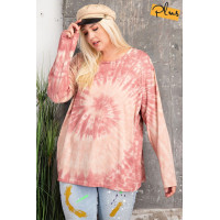 Plus Size Ls Special Washed Poly Rayon Knit Top