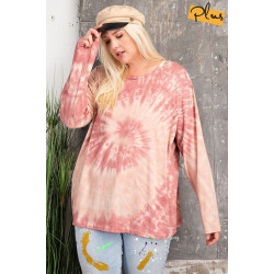 Plus Size Ls Special Washed Poly Rayon Knit Top