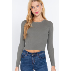 Long Slv Open Back Sweater Top