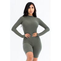 Ribbed Knit Romper