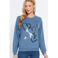 Sequins French Terry Pullover Top