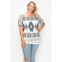 Geometric-tribal Sublimation Print Top
