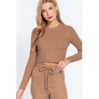 Long Slv Crew Neck Sweater Top