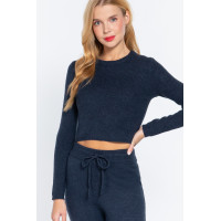 Long Slv Crew Neck Sweater Top