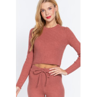 Long Slv Crew Neck Sweater Top