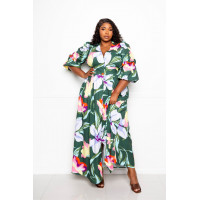 Puff Sleeve Button Front Dress