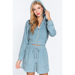 Hoodie Terry Towelling Jacket