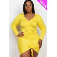 Plus Size Drawstring Ruched Front