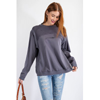 Terry Knit Loose Fit Pullover