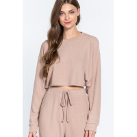 Long Dolman Slv Hacci Crop Top