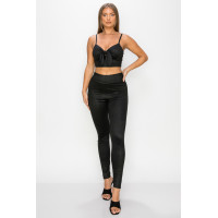Embossed Snake Print Top And Leggings Set