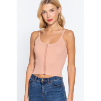 Front Closure With Hooks Sweater Cami Top