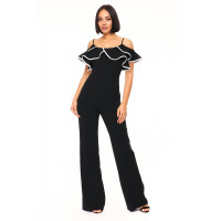 Color Block Binding Detailed Fashion Jumpsuit