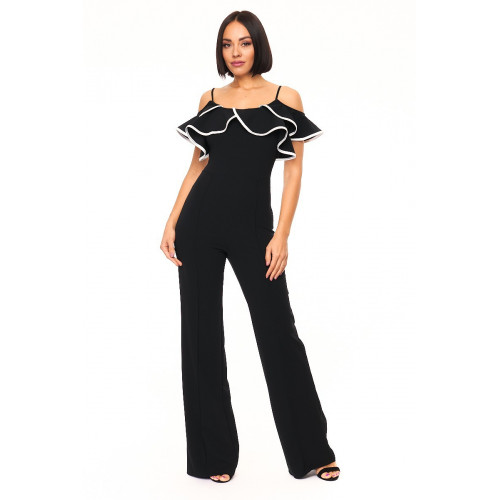 Color Block Binding Detailed Fashion Jumpsuit