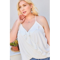 Front Surplice Ruffle Cami Top