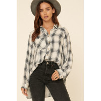 Oversized Loose Fit Plaid Shirt