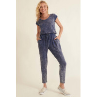 Mineral Washed Finish Knit Jumpsuit