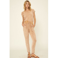 Mineral Washed Finish Knit Jumpsuit