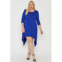 Asymmetrical Raw Edge Hem Solid Dress