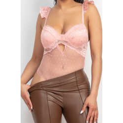 Sweetheart Cut-out Cami Ruffled Bodysuit