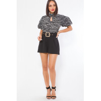 Woven Print Top Fashion Romper