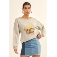 Vintage-style, Multicolor Star French Terry Knit Graphic Sweatshirt
