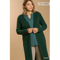 Open Front Long Body Cardigan