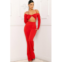 Open Shoulder Cutout Detail Jumpsuit