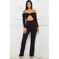 Open Shoulder Cutout Detail Jumpsuit
