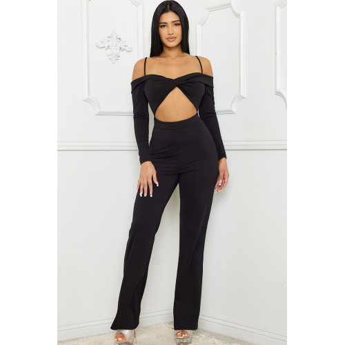 Open Shoulder Cutout Detail Jumpsuit