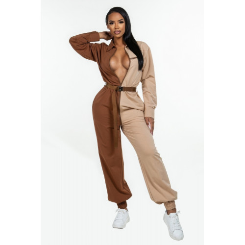 Long Sleeve Oversized Cozy Shirt Jumpsuit